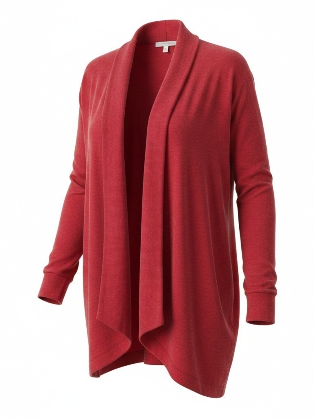 Athleta Open-Front Coral Red Draped Cardigan
